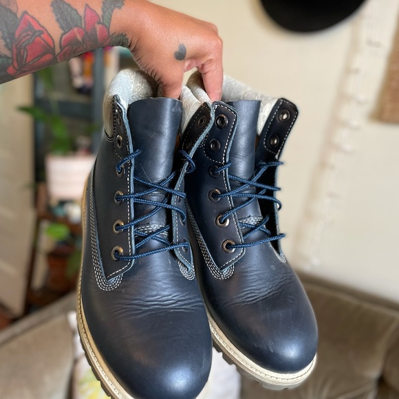 Blue Leather Timberlands, size 6 Men’s - Picture 3 of 8